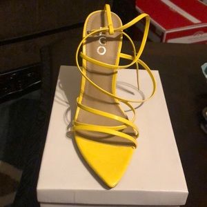 Yellow Strap Heels